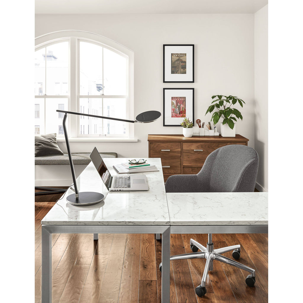 Ergonomic Rolling Office Chair in Cadet Blue Grey Performance Fabric H9269