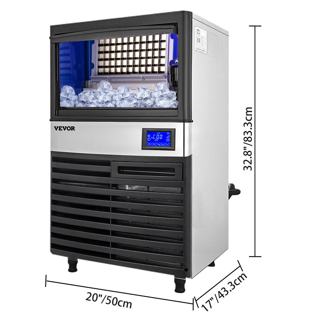 Commercial Ice Maker 132lbs/24h Stainless Steel D437794