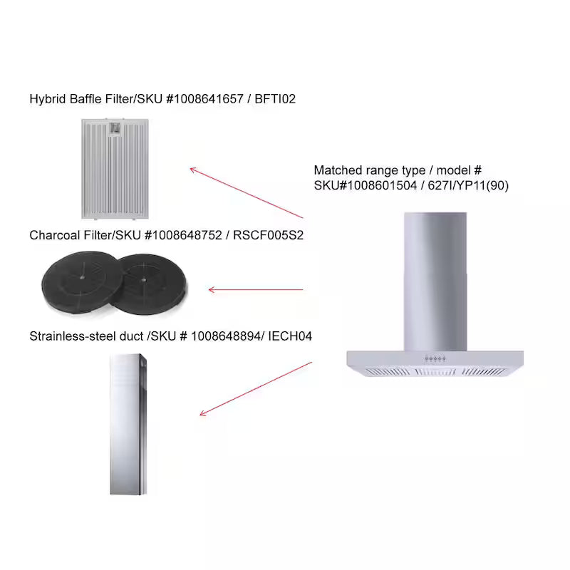 36 in. 350CFM Convertible Stainless Steel Range Hood with LED Lighting V4189