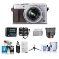 16.8MP Silver Digital Camera with Camera Case, 64GB SDHC Card, Spare Battery, Aluminum Table J5925