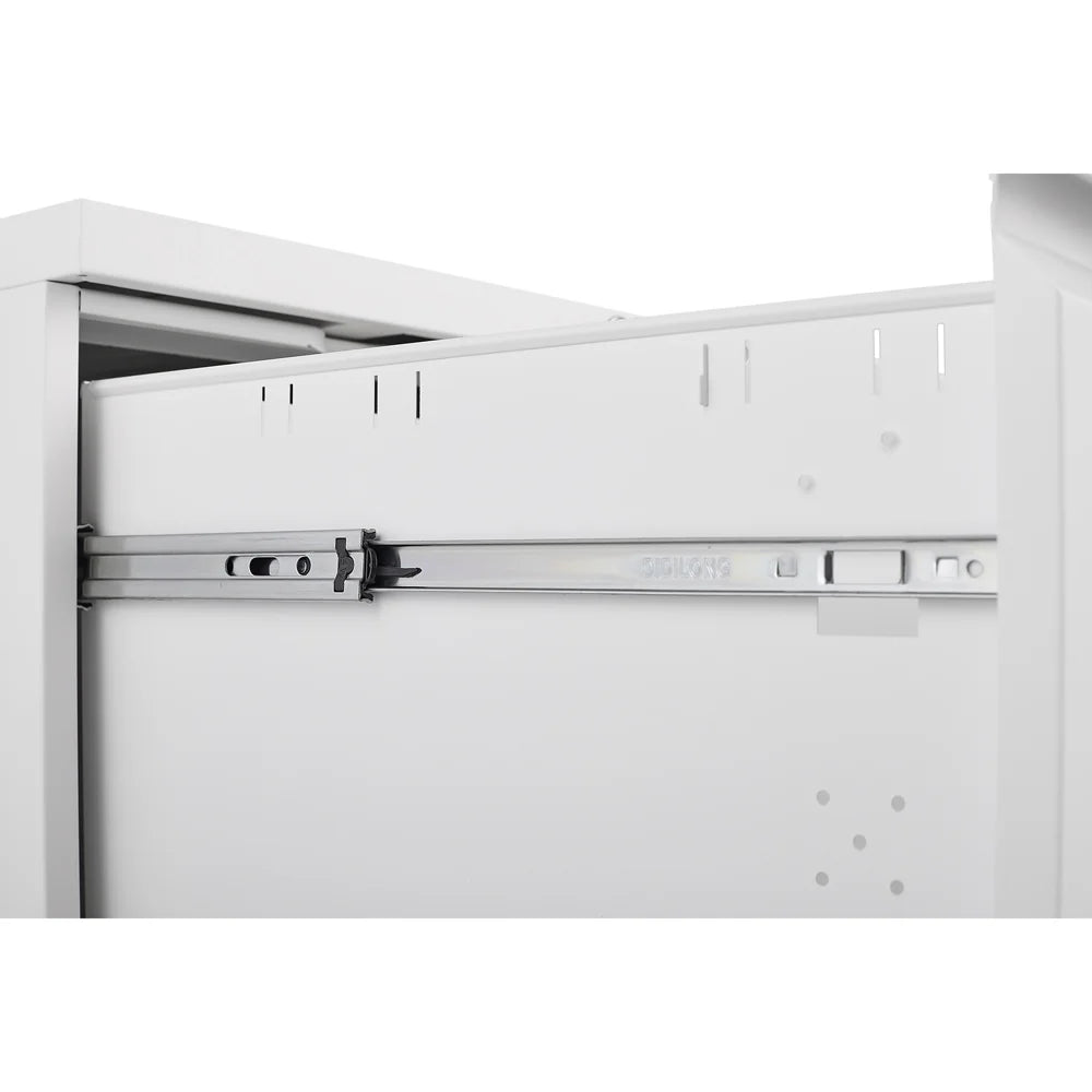 Black 2 Drawer Metal Mobile File Cabinet with Lock D381291