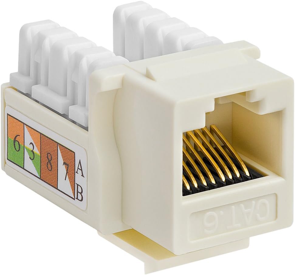 Cat5e Punch Down Keystone Jack RJ45 Female Adapter Blue Pack of 2 C430093