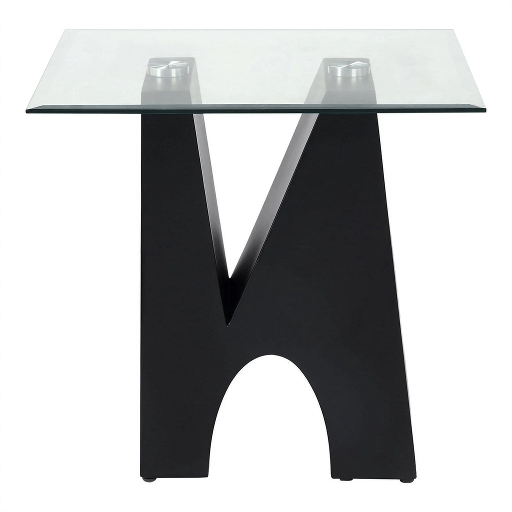 Metal and Glass Top 3-Piece Coffee Table Set in Black H410151