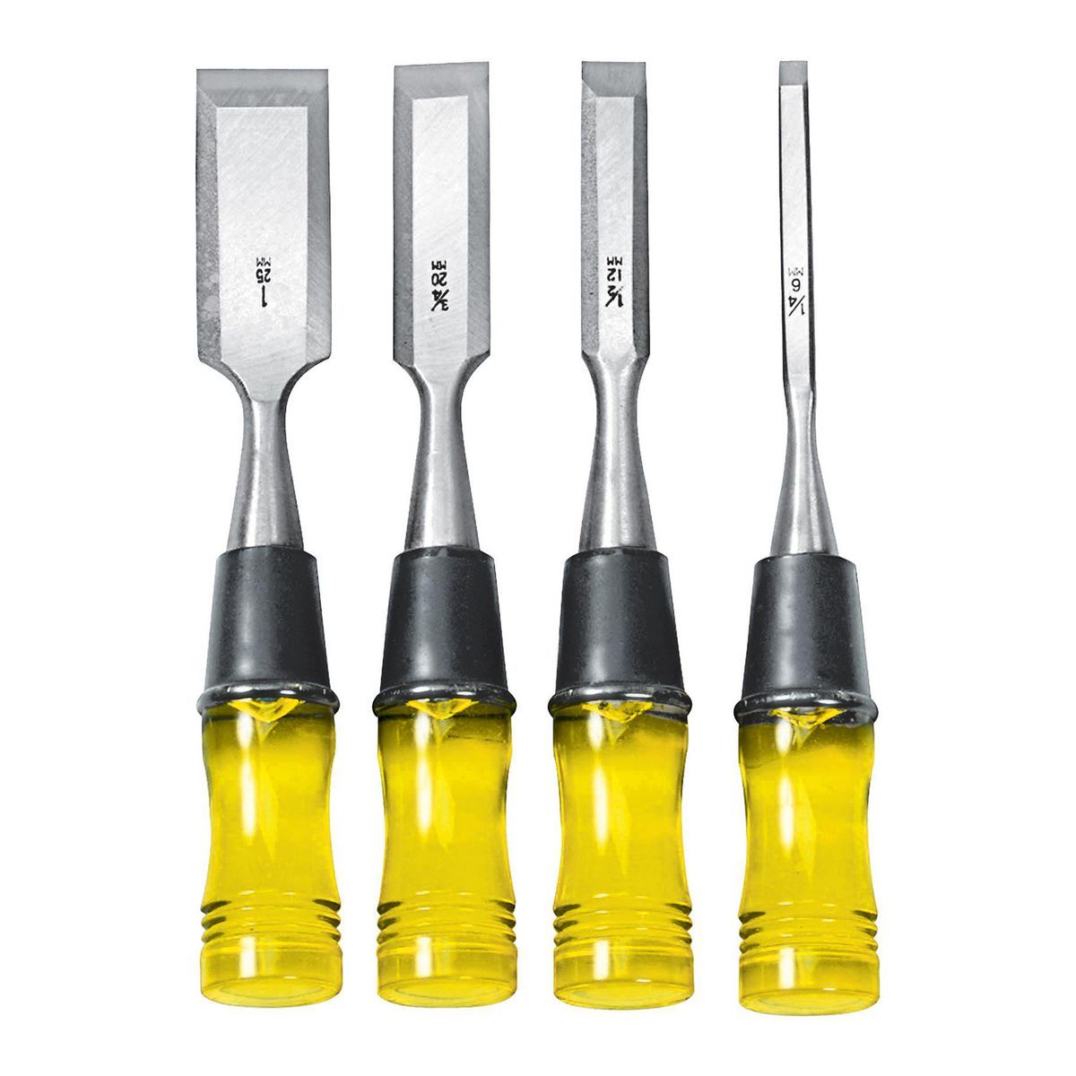 Wood Chisel Set with Clear PVC Handle, 4 Piece B21283