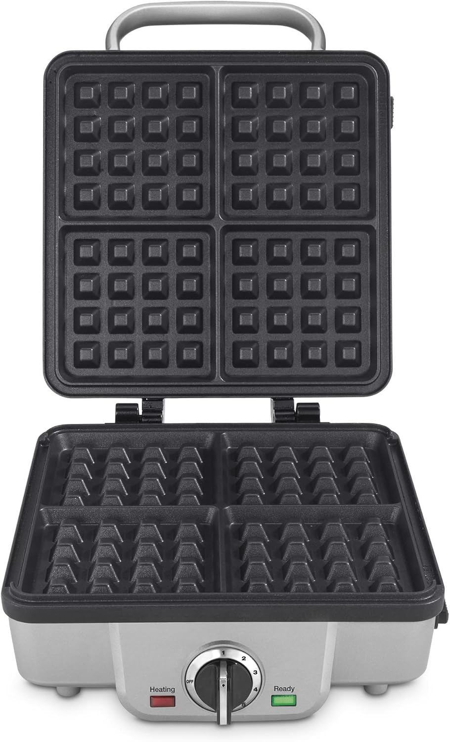 Silver Belgian Waffle Iron with Pancake Plates S19382
