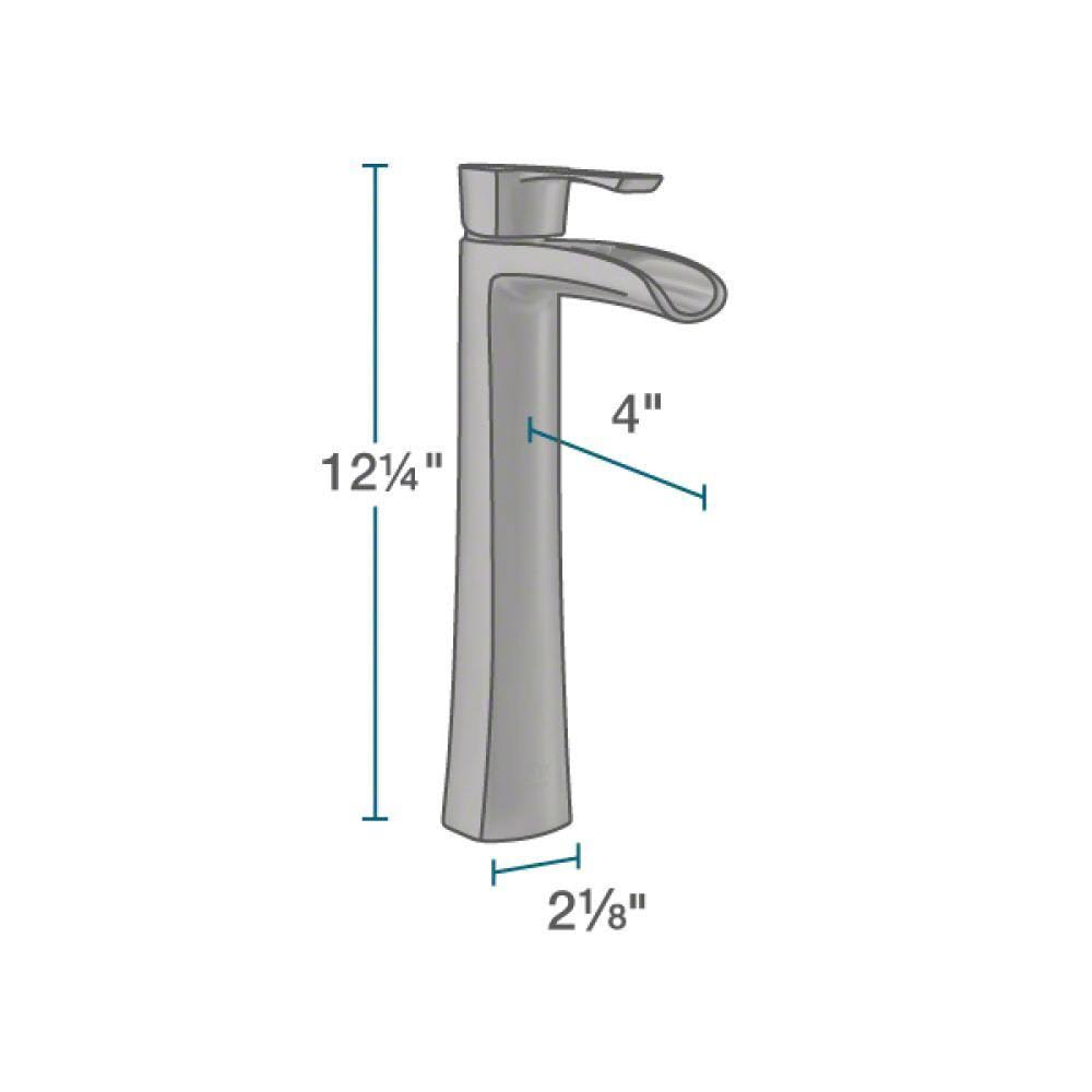 Square Vessel Sink with Brushed Nickel Pop-Up Drain L74591