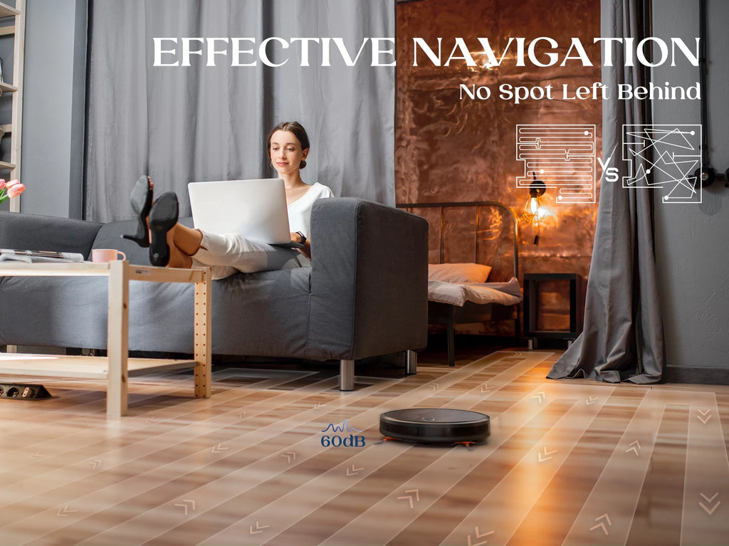 Robot Vacuum Cleaner with Mapping Technology, 2600Pa, 150 mins Runtime, Ultra-Slim T30317