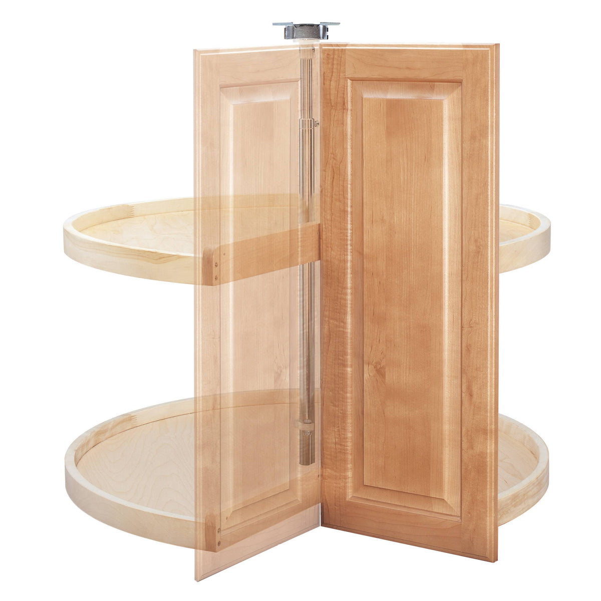 28x22 Wood Pie-Cut Lazy Susan 2-Shelf Set T39809