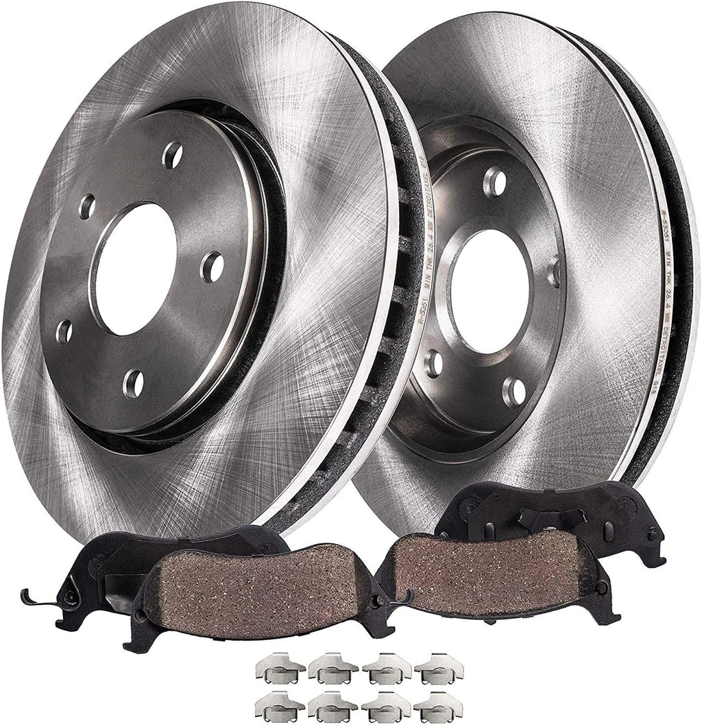 352mm 5-Lug Rear Disc Rotors Brake Pads 4pc Set B4486
