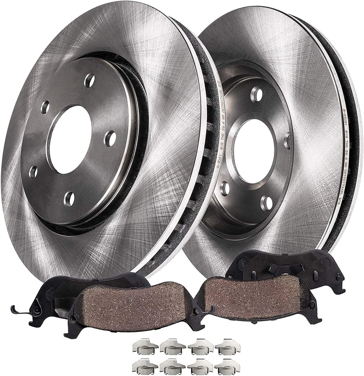 352mm 5-Lug Rear Disc Rotors Brake Pads 4pc Set B4486