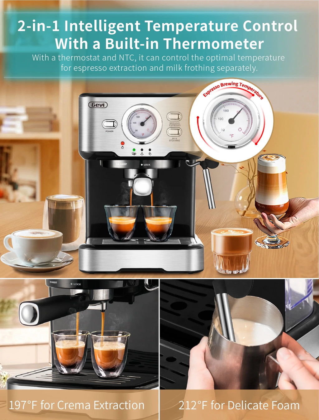 15 Bar Espresso Machine with Steamer W713