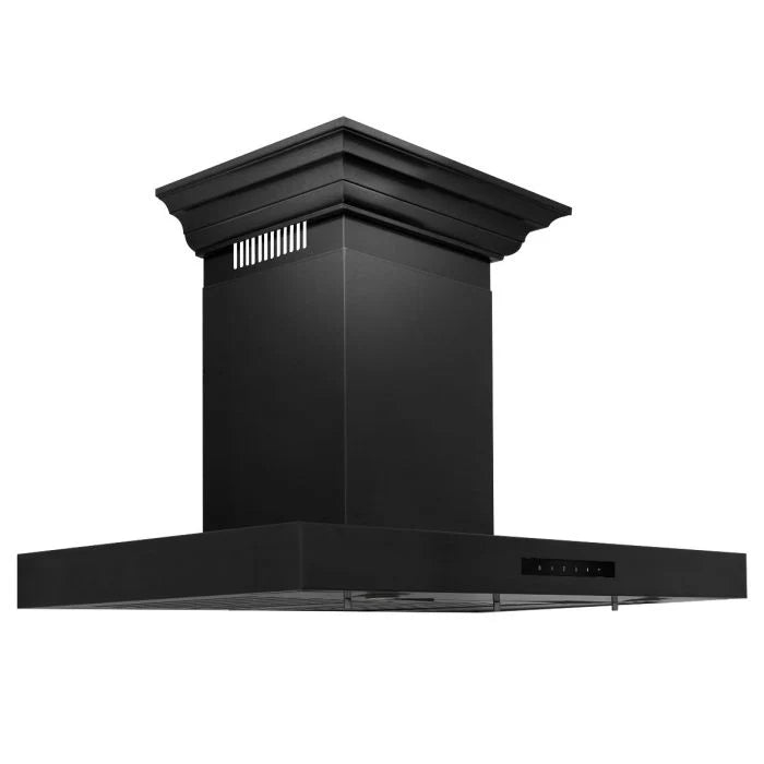Black Stainless Steel Convertible Vent Wall Mount Range Hood W705