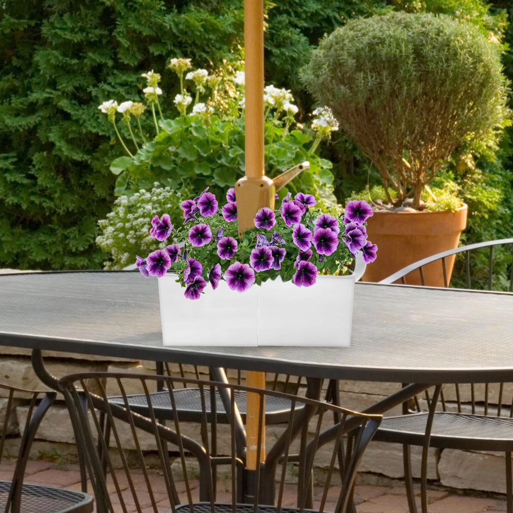 White Square Umbrella Planter G915