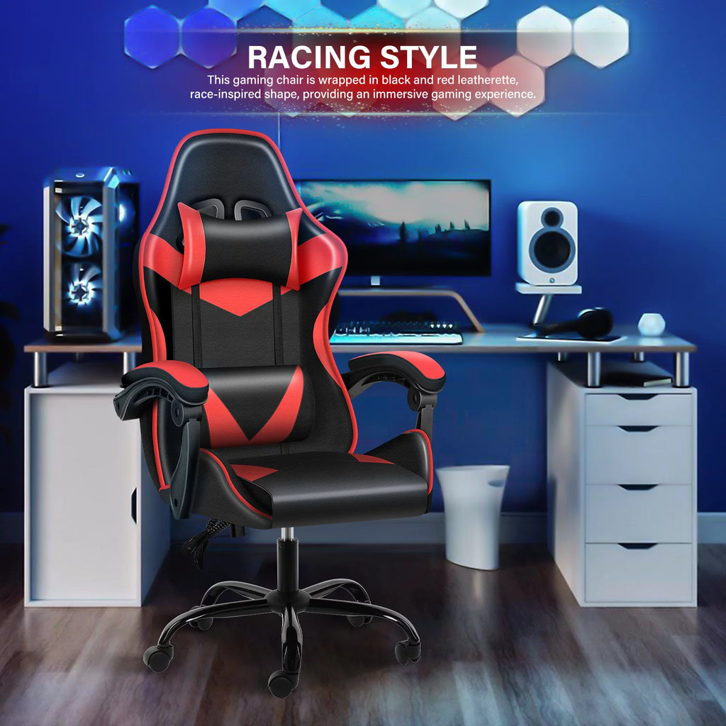 Black Red Ergonomic Adjustable Swivel Gaming Chair A214179