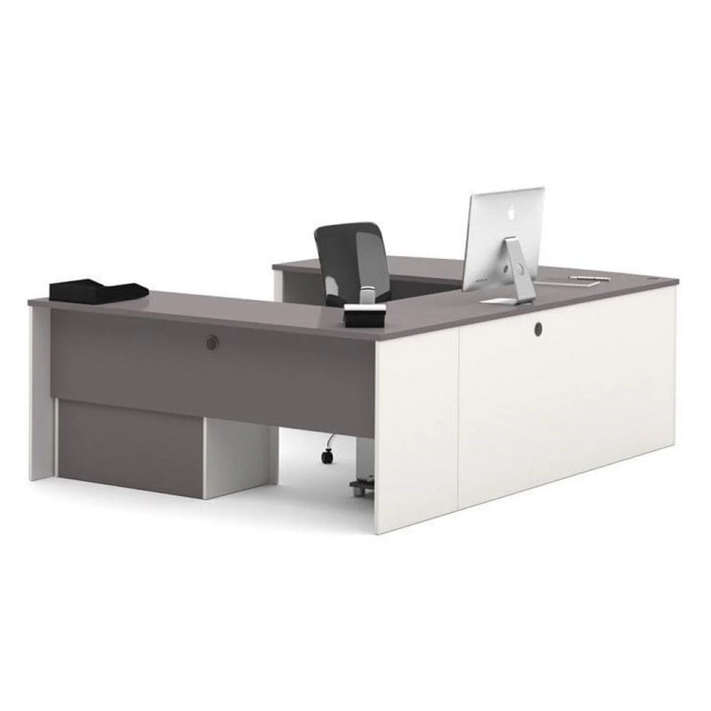 Slate Gray U-Shaped Home Office Set O596