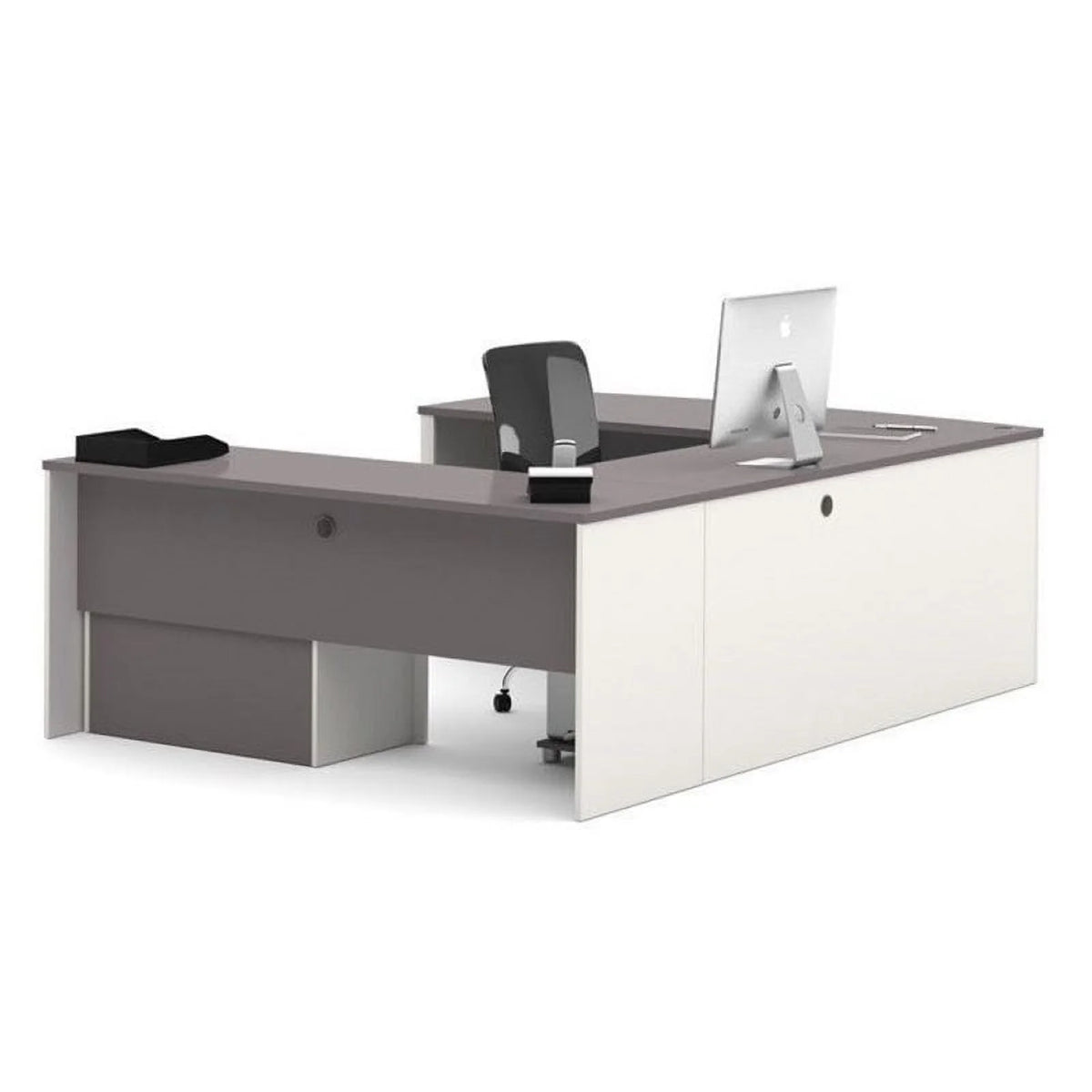 Slate Gray U-Shaped Home Office Set O596