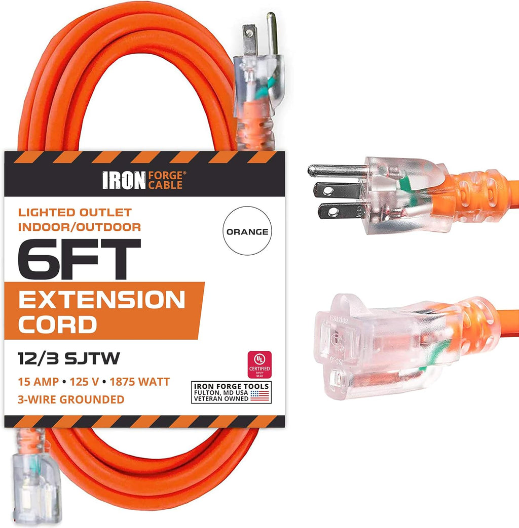 100 Ft 12/3 SJTW Heavy Duty Yellow Extension Cord with 3 Prong Grounded Plug I345