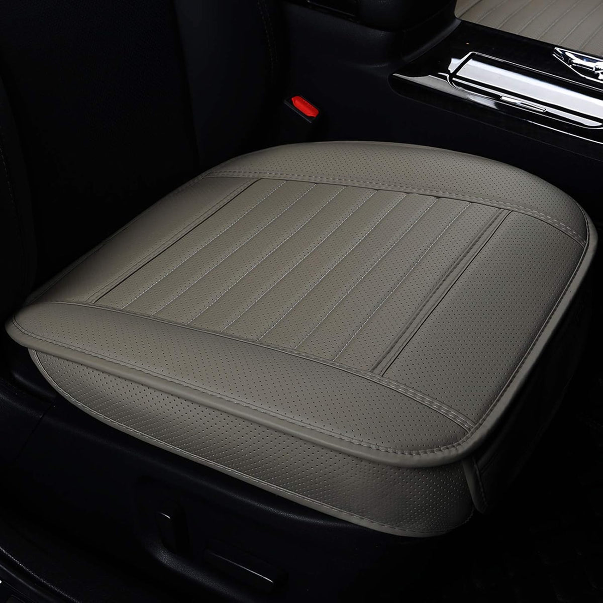 Beige-Tan PU Leather Car Seat Cover Bottom, 1pcs G77179