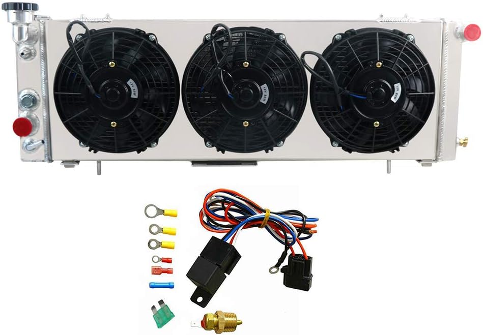 3 Row Core Aluminum Radiator with Fan Shroud and Relay T1810