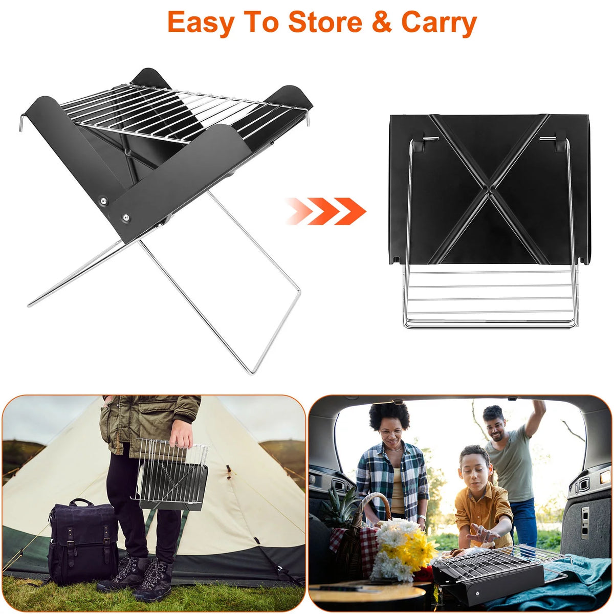 Foldable Mini Stainless Steel BBQ Grill D892321