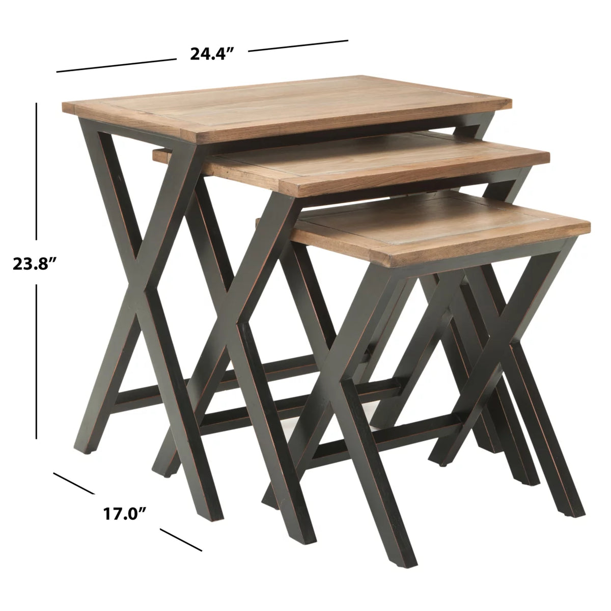 Black Oak Stacking Tray Tables F260