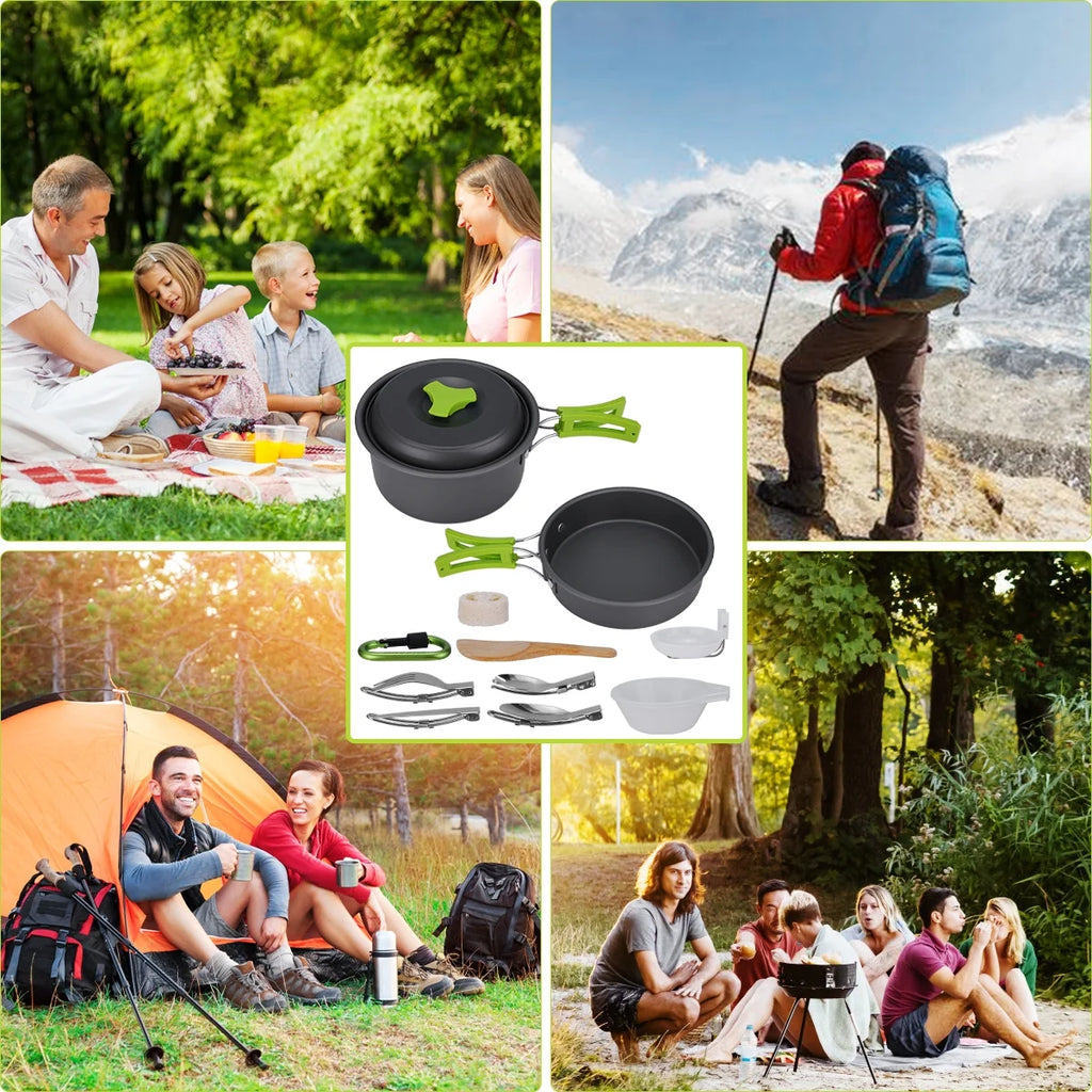 15 Pc Non Stick Outdoor Cookware Set Y7286