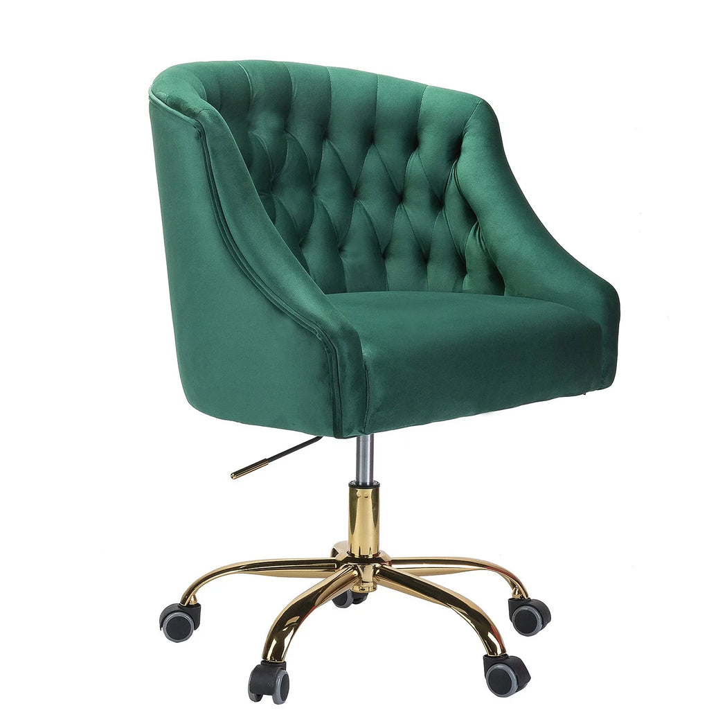 Green Velvet Swivel Office Chair G34985