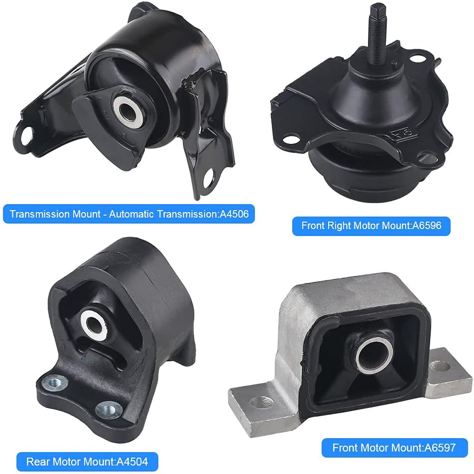 4Pcs Engine Motor Mount for Honda CRV 2.4L L4 2002-2006 Automatic Transmission Pack of 2 J24888