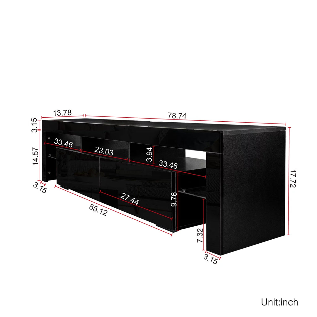 Black Modern LED TV Stand up to 80'' P69933
