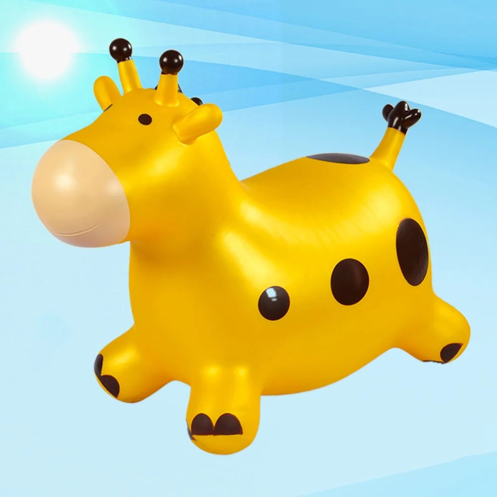 Inflatable Bouncing Horse Toy with Air Pump (Yellow) Y26832