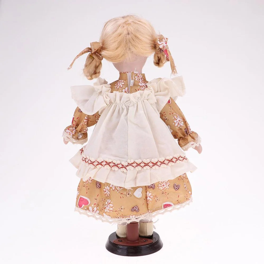 30cm Porcelain Doll Girl Figures with Stand C598