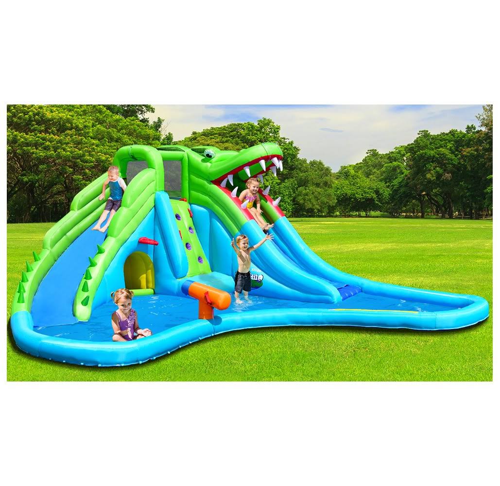 Crocodile Inflatable Water Slide Climbing Wall Bounce House M265114