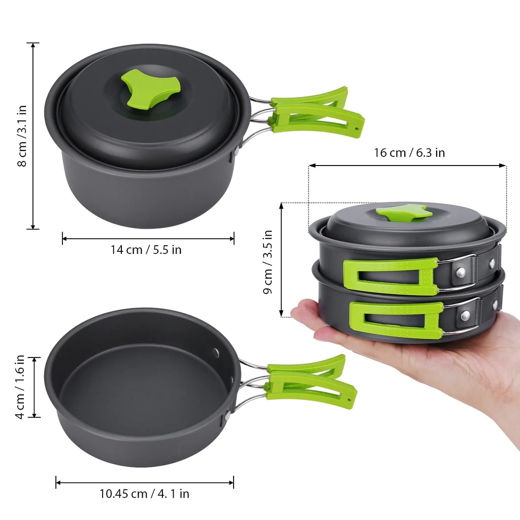 15 Pc Non Stick Outdoor Cookware Set Y7286