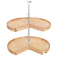 28x22 Wood Pie-Cut Lazy Susan 2-Shelf Set T39809