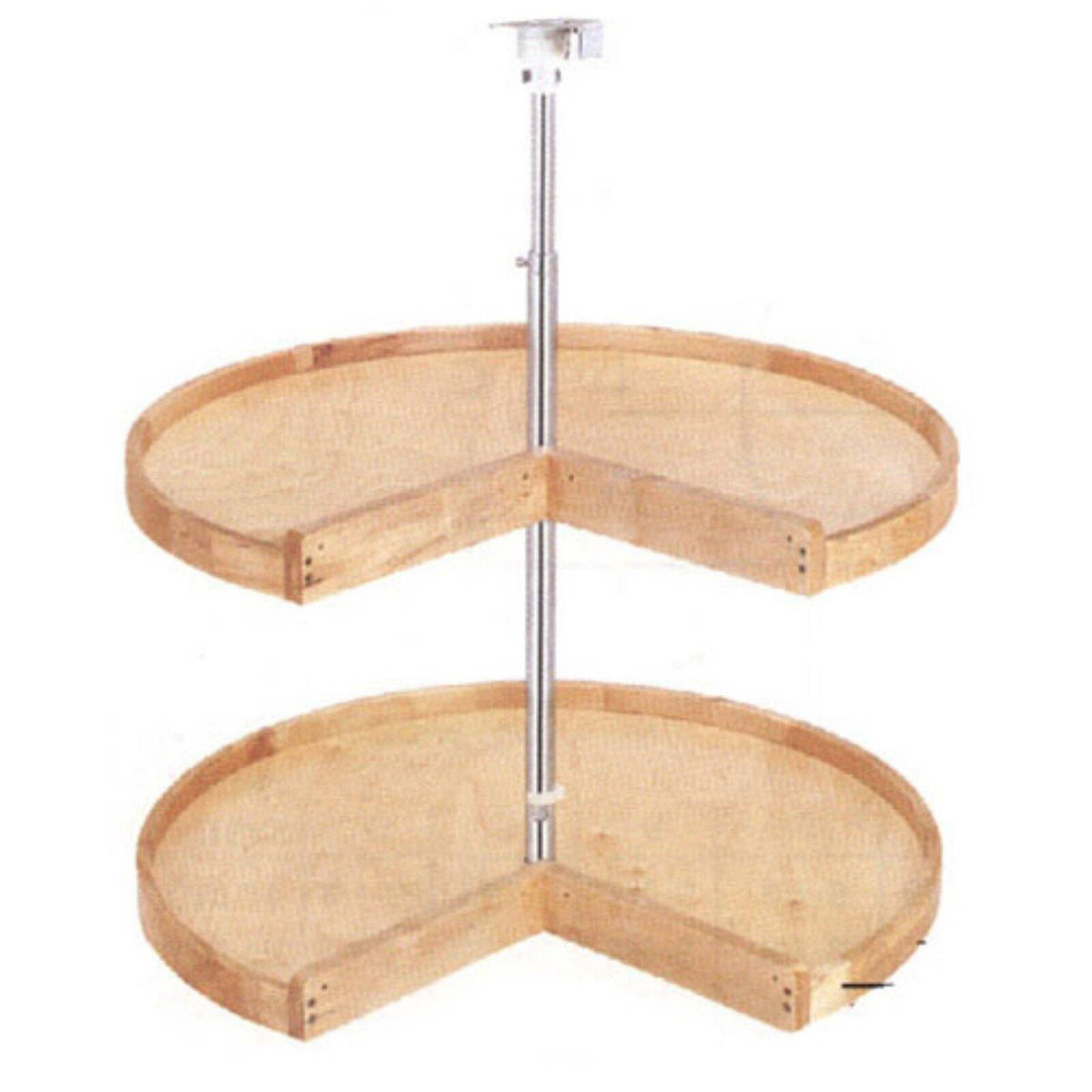 28x22 Wood Pie-Cut Lazy Susan 2-Shelf Set T39809