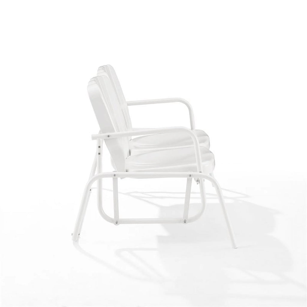 Metal Outdoor Loveseat Glider in White U675