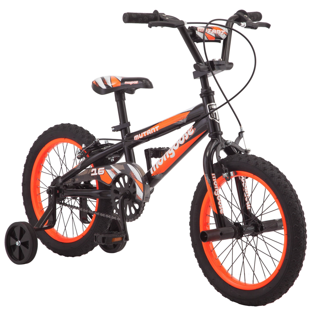 16" Kids BMX-Style Bike Black & Orange U38171