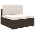 Brown Poly Rattan Sectional Middle Seat with Cushions E474735
