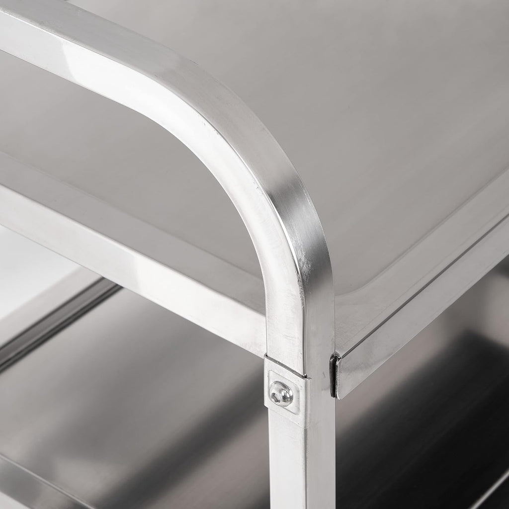 3 Shelf Stainless Steel Utility Cart, 400 Pound Capacity S37574