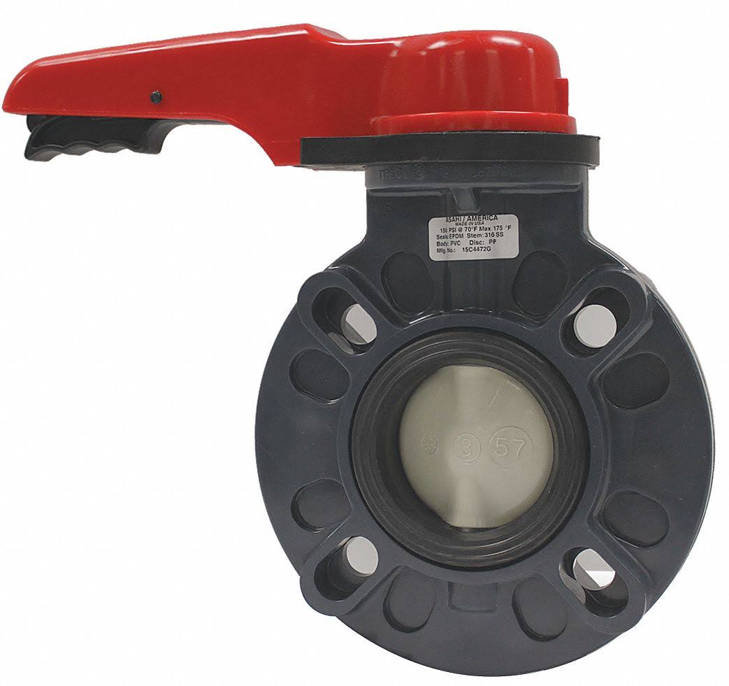 Butterfly Valve, 2-1/2x22 Pipe Size, PVC W848