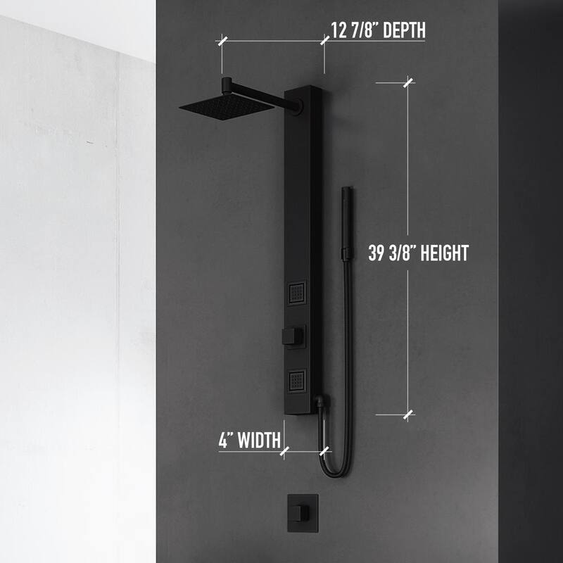 Matte Black 2-Jet Shower Panel System with Hand Shower Wand M131847