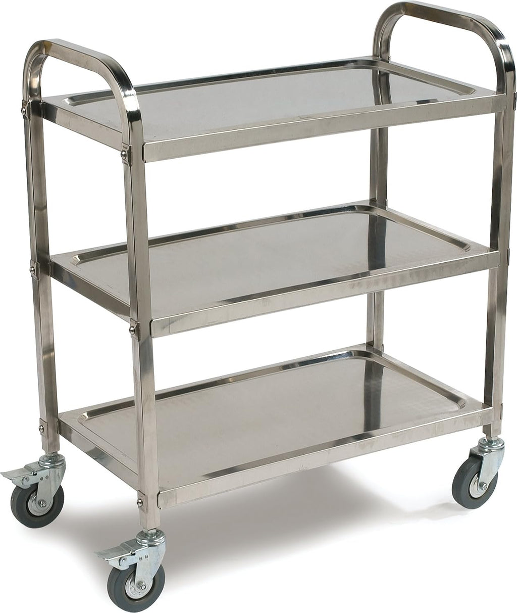 3 Shelf Stainless Steel Utility Cart, 400 Pound Capacity S37574