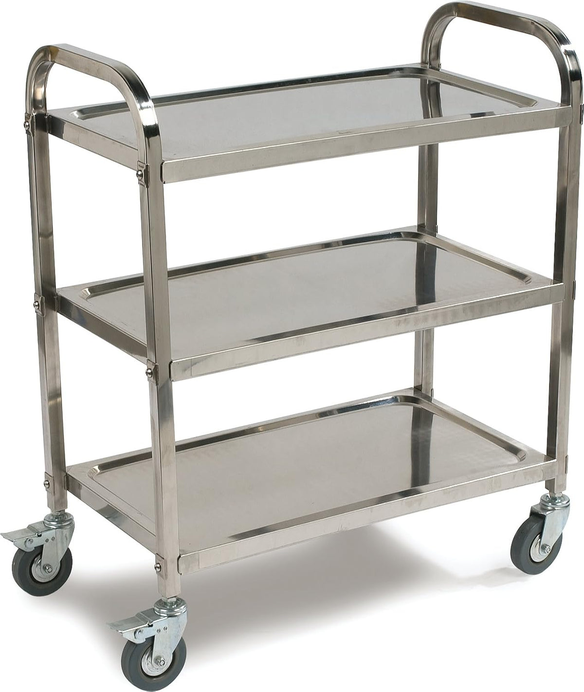 3 Shelf Stainless Steel Utility Cart, 400 Pound Capacity S37574