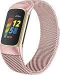Compatible with Fitbit Charge 6/Charge 5 Metal Mesh Milanese Loop Adjustable Strap Z14157