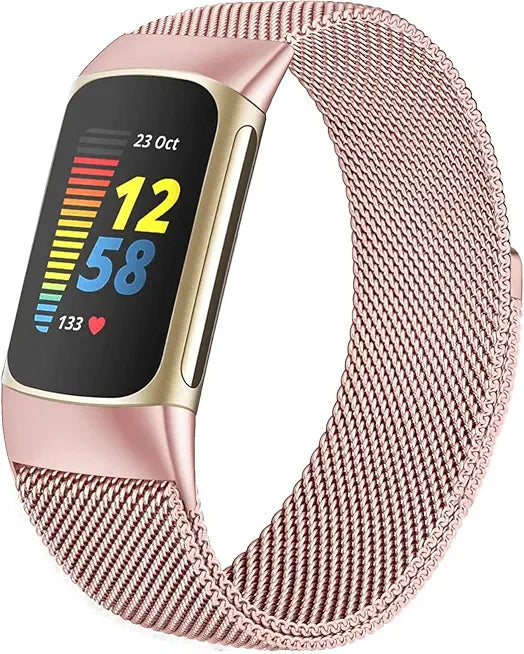 Compatible with Fitbit Charge 6/Charge 5 Metal Mesh Milanese Loop Adjustable Strap Z14157