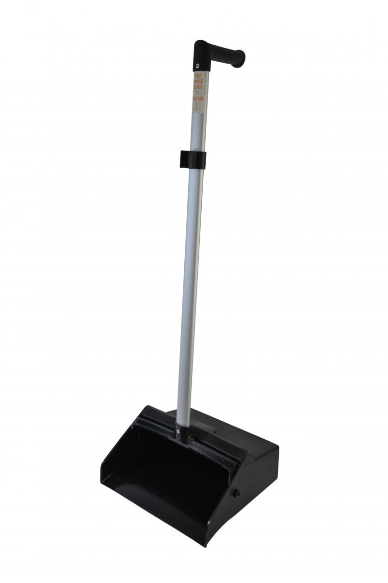 Dust Pan with Ergo Handle Aluminum and Black Hopper P946