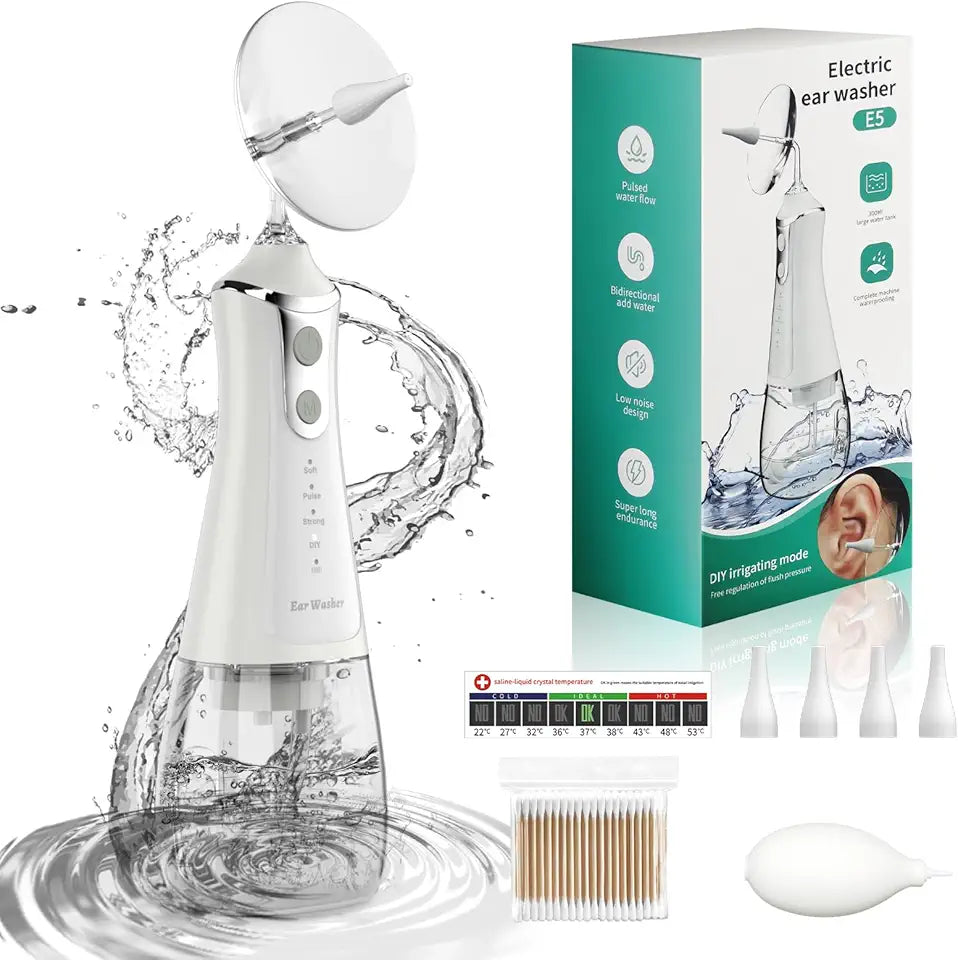 Electric Ear Wax Removal Tool Kit with 4 Pressure Modes, White N55579