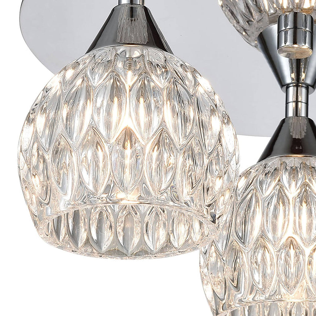 Polished Chrome 3-Light Semi Flush Mount S719