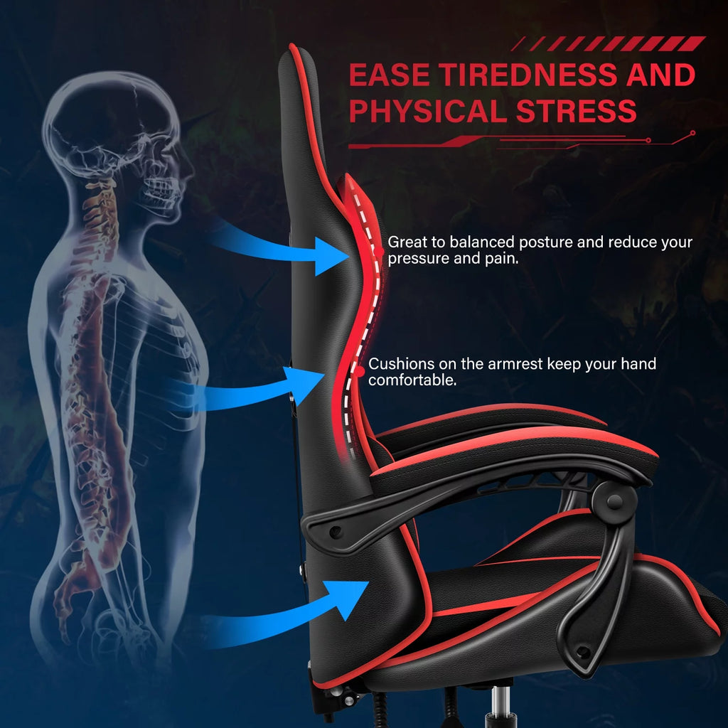 Black Red Ergonomic Adjustable Swivel Gaming Chair A214179