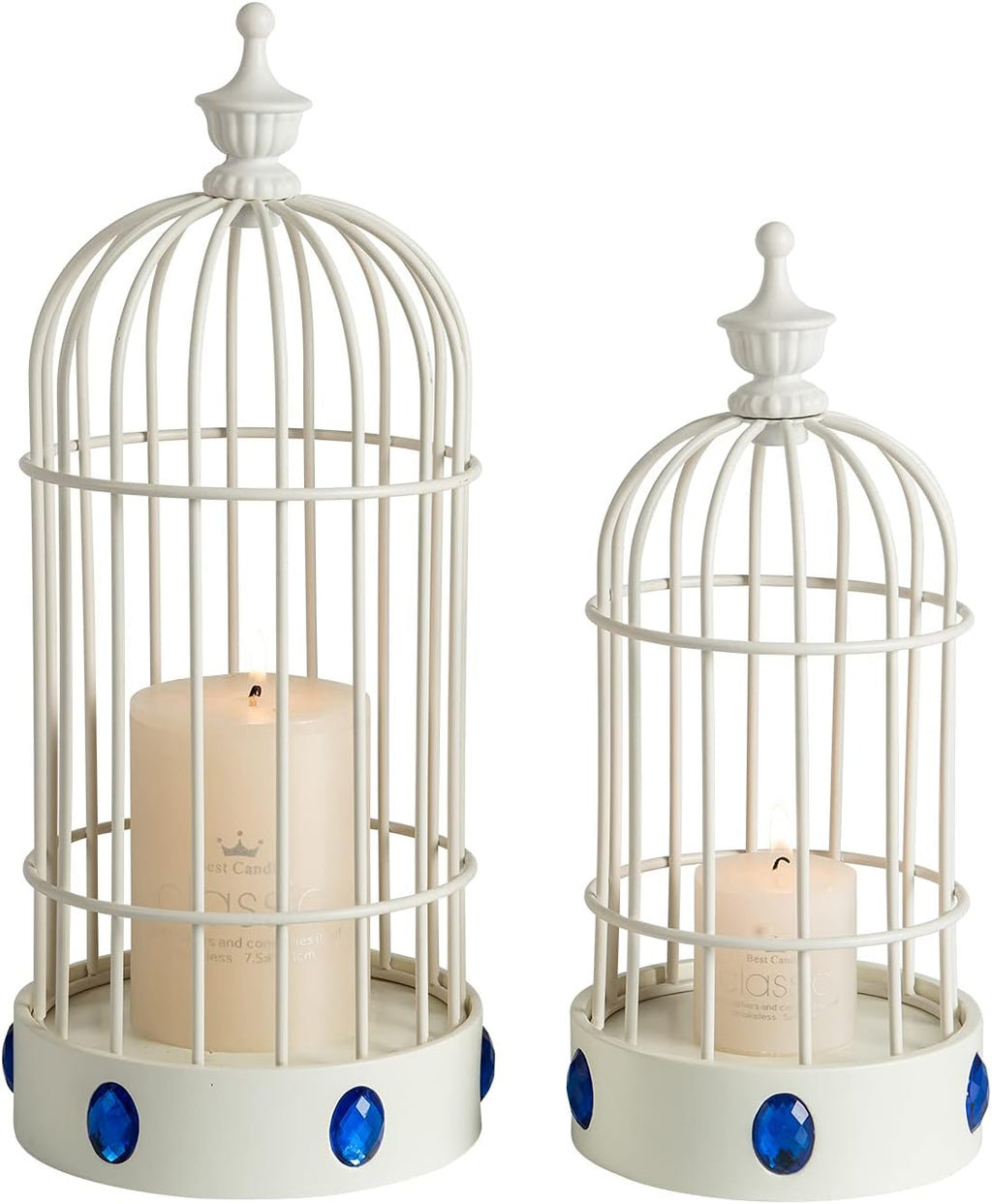 White Farmhouse Candle Lantern D431